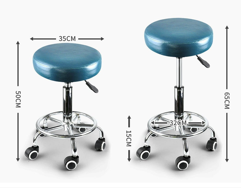 Levede Bar Stools Salon Stool Swivel Barber Dining Chair PU Hydraulic Lift Teal Payday Deals