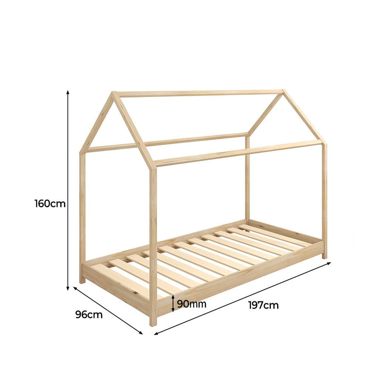 Levede Bed Frame Single Wooden Timber House Frame Wood Mattress Base Platform Payday Deals