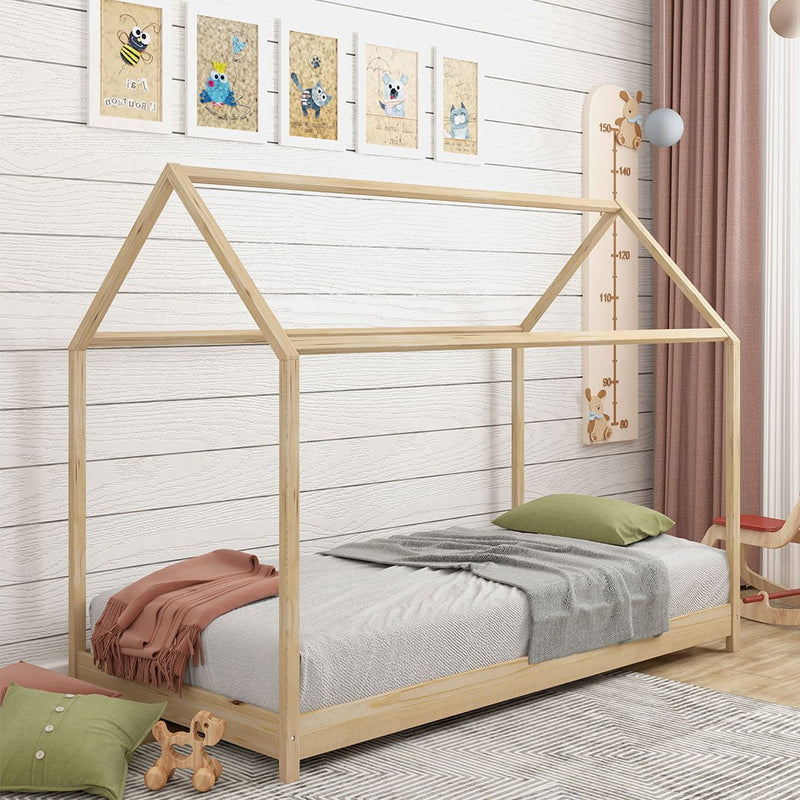 Levede Bed Frame Single Wooden Timber House Frame Wood Mattress Base Platform Payday Deals