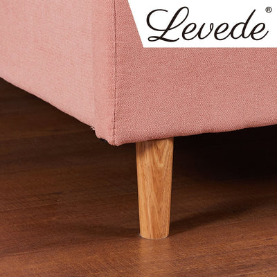 Levede Bed Frame Velvet Base Bedhead Headboard Queen Size Wooden Platform Pink Payday Deals
