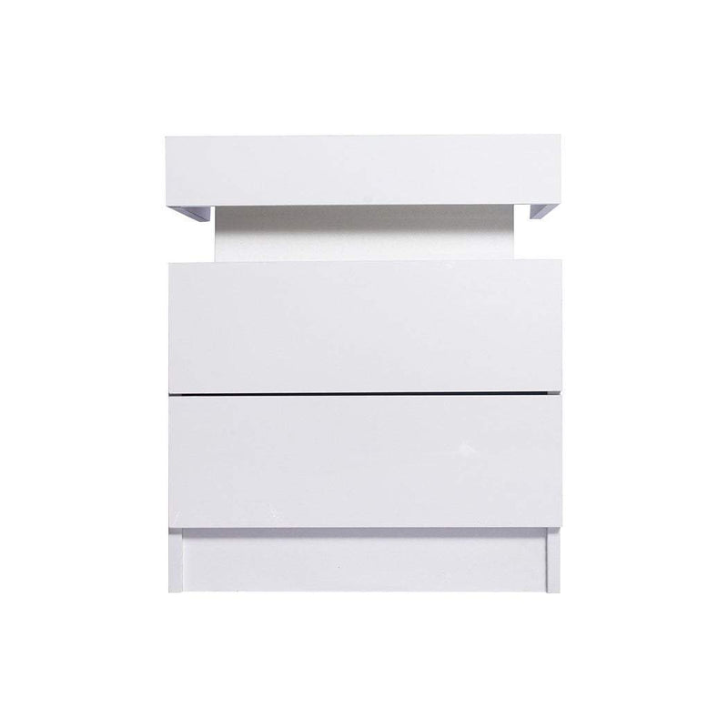Levede Bedside Tables Drawers RGB LED Storage Cabinet High Gloss Nightstand
