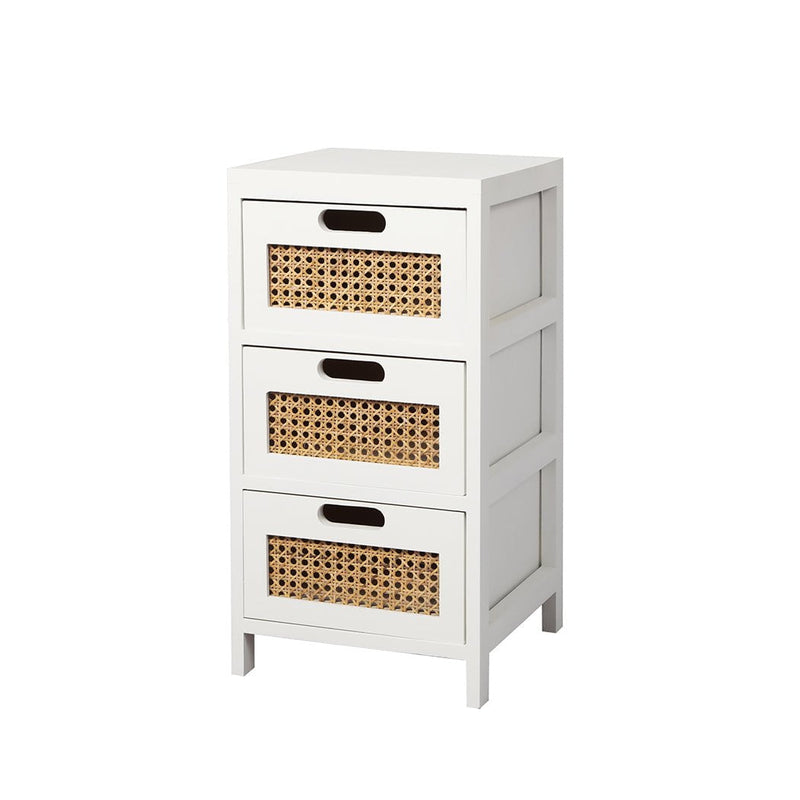 Levede Bedside Tables Drawers Side Table Paulownia Wood Storage Cabinet White Payday Deals