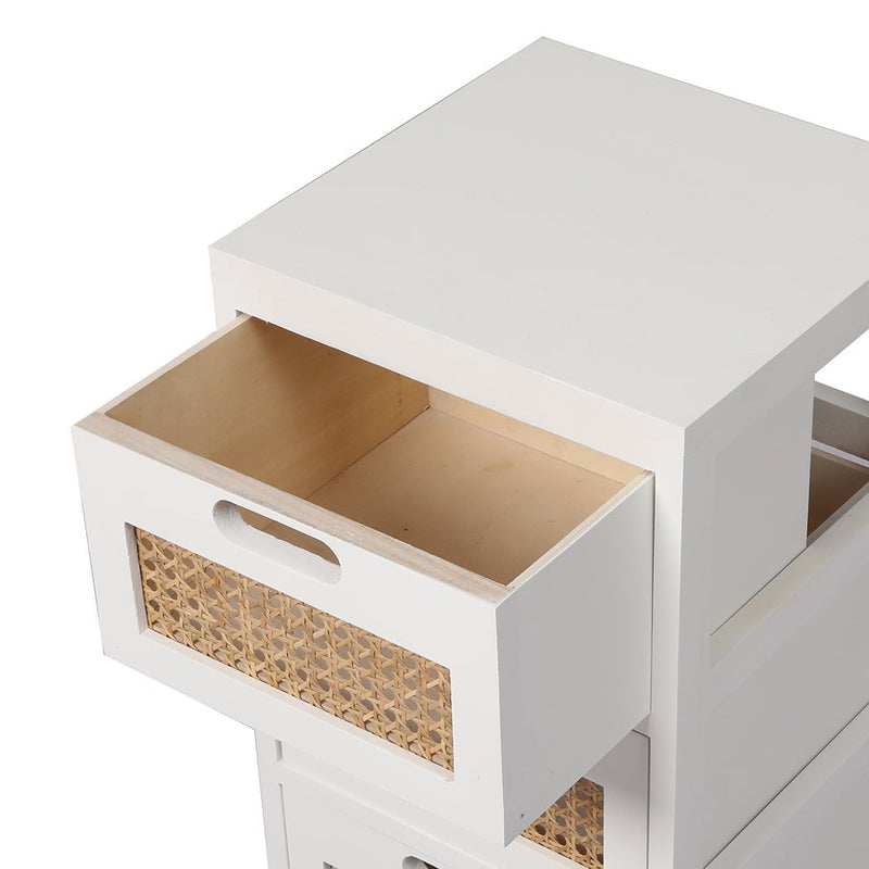 Levede Bedside Tables Drawers Side Table Paulownia Wood Storage Cabinet White Payday Deals