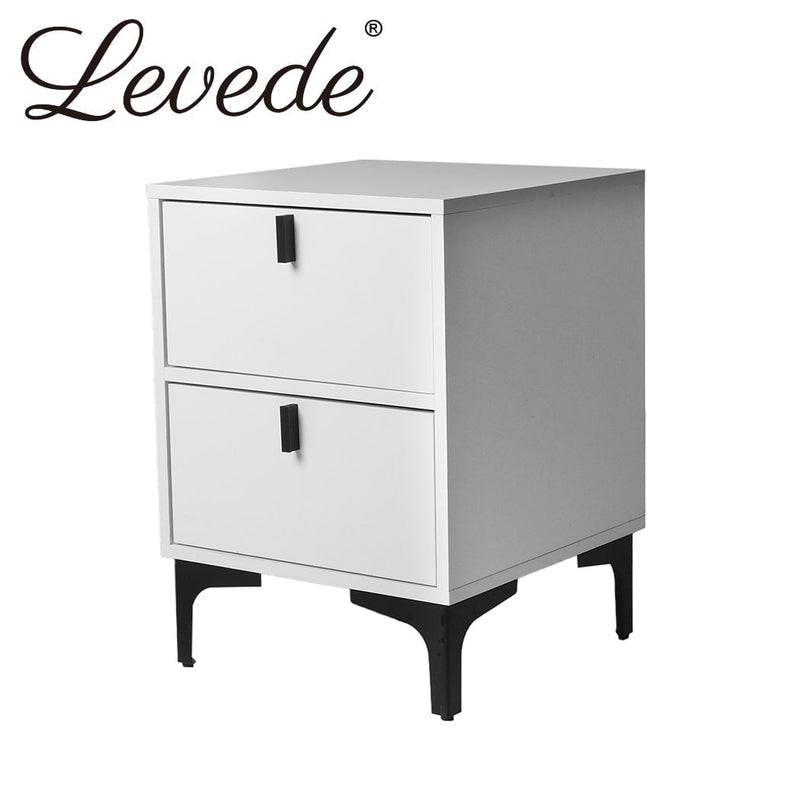 Levede Bedside Tables Side Table Bedroom Nightstand 2 Drawers Storage Cabinet Payday Deals