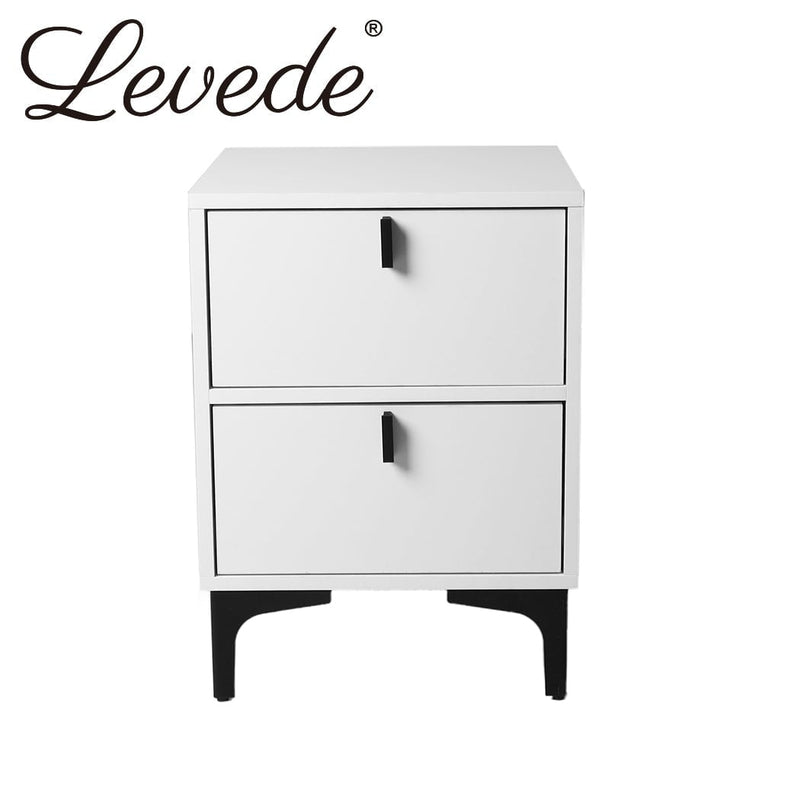 Levede Bedside Tables Side Table Bedroom Nightstand 2 Drawers Storage Cabinet Payday Deals