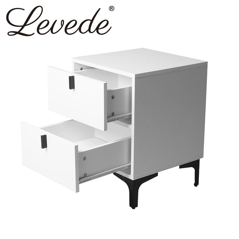 Levede Bedside Tables Side Table Bedroom Nightstand 2 Drawers Storage Cabinet Payday Deals