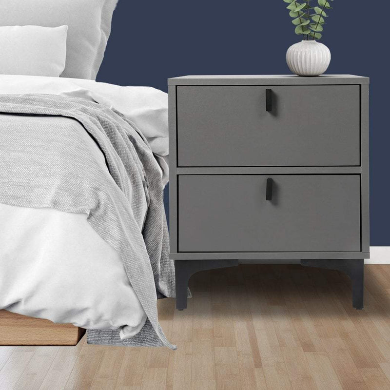 Levede Bedside Tables Side Table Bedroom Nightstand 2 Drawers Storage Cabinet Payday Deals