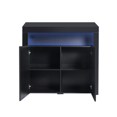 Levede Buffet Sideboard Storage Cabinet Modern High Gloss Furniture LED Black Payday Deals