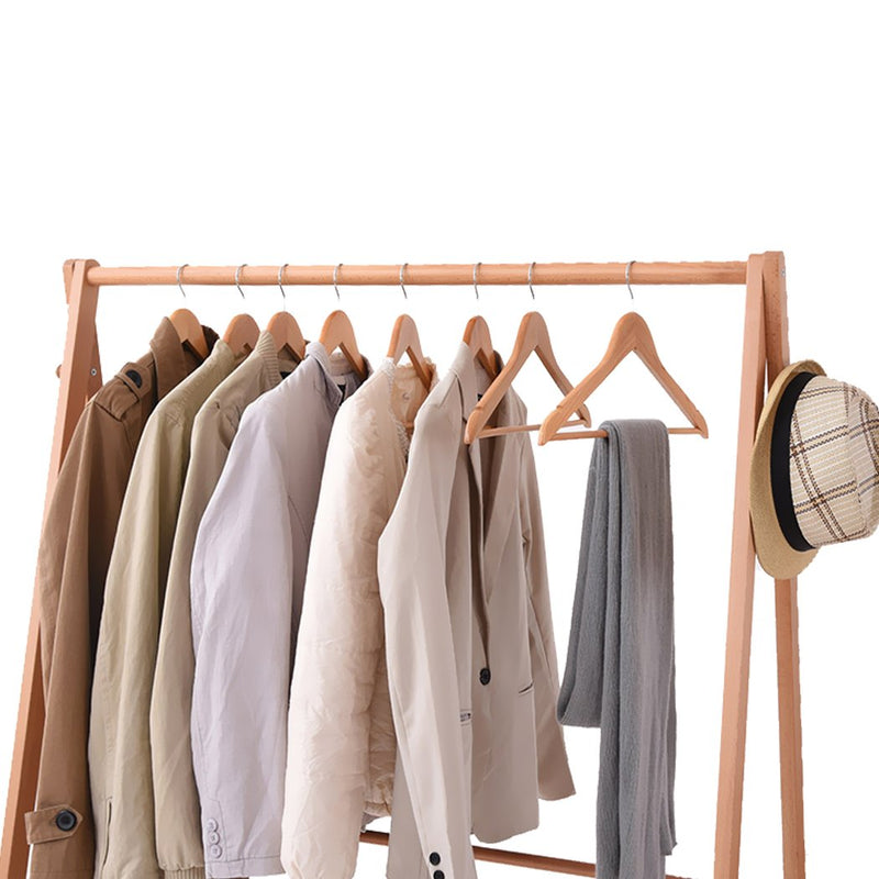 Levede Clothes Stand Garment Dyring Rack Hanger Organiser Wooden Rail Portable Payday Deals