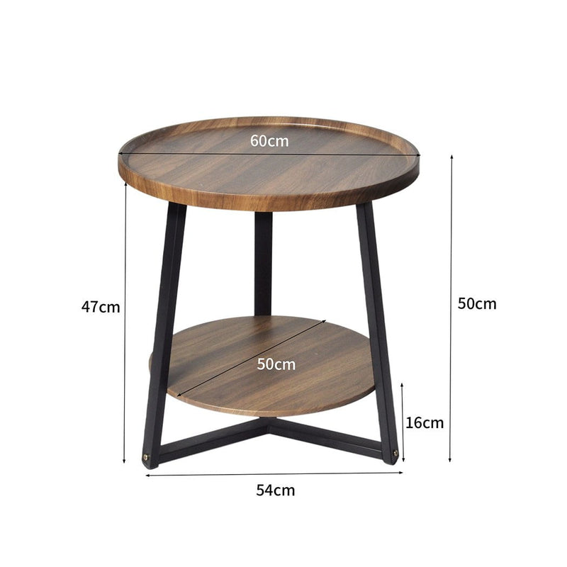 Levede Coffee Table Bedside Tables Nightstand Lamp Storage Steel Legs Industrial Payday Deals