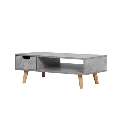 Levede Coffee Table Storage Tables Drawer Wooden Shelf Cabinet Living Room Grey Payday Deals