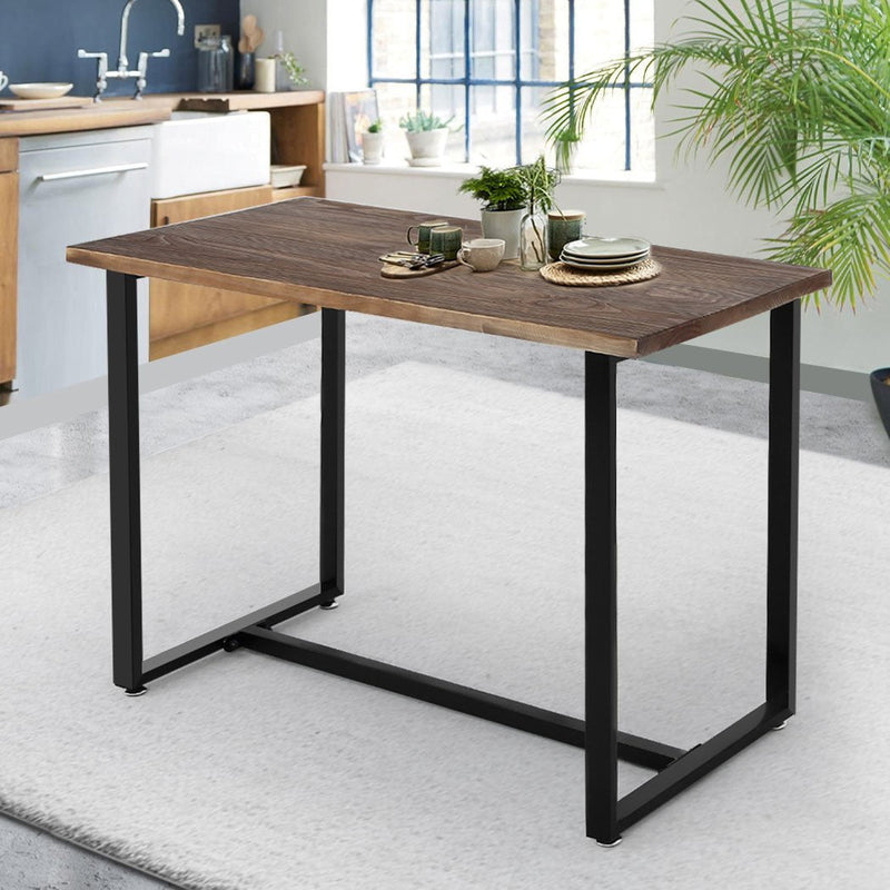 Levede Dining Table Industrial Wooden Metal Kitchen Tables Cafe Restaurant 110cm Payday Deals