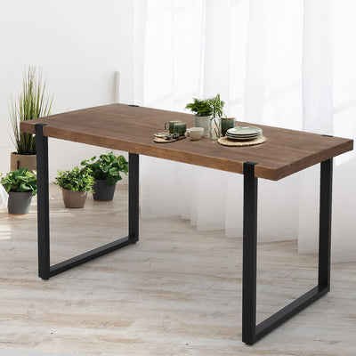 Levede Dining Table Industrial Wooden Metal Kitchen Tables Cafe Restaurant 140cm Payday Deals