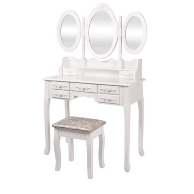 Levede Dressing Table Jewellery Organiser Mirror Makeup Drawer Bedroom Furniture