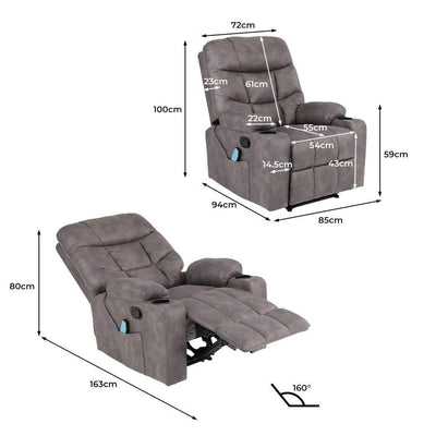 Levede Electric Massage Chair Recliner Chair Heated 8-point Lounge Sofa Armchair Payday Deals