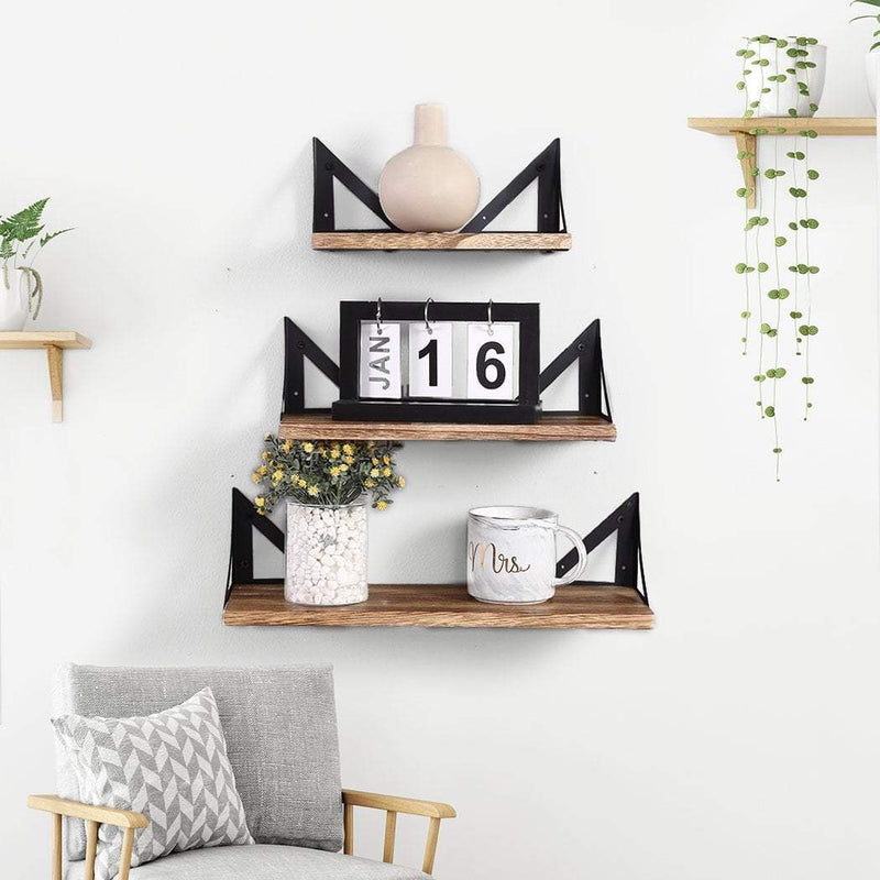 Levede Floating Shelf Brackets Shelves Bookshelf Wall Mount Rack Storage 3 PCS Payday Deals