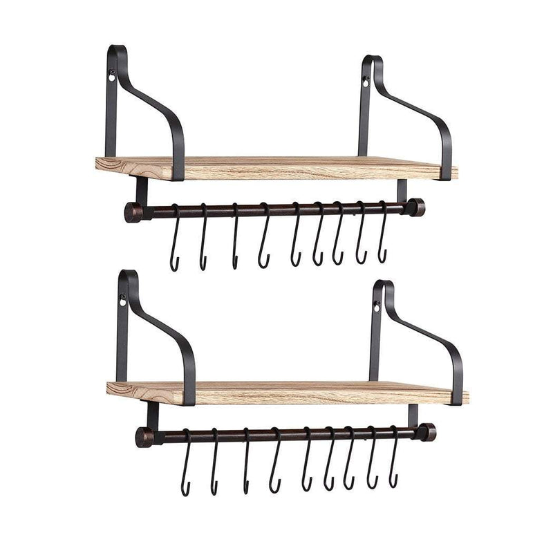Levede Floating Shelf Brackets Wall Shelves Mount Display Rack Storage Hook 2pcs Payday Deals