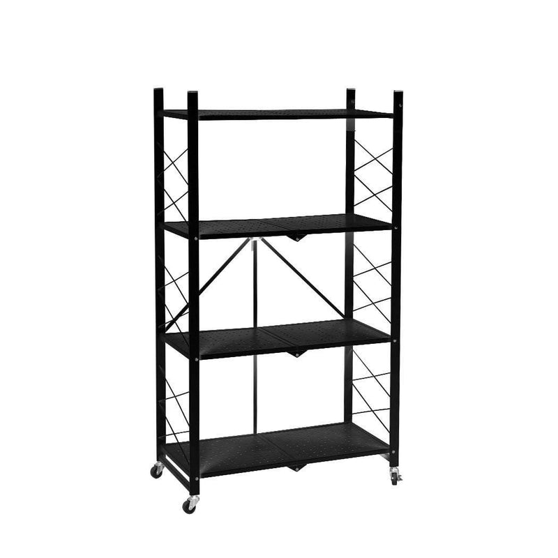 Levede Foldable Storage Shelf Display Rack Bookshelf Bookcase Wheel Collapsible Payday Deals