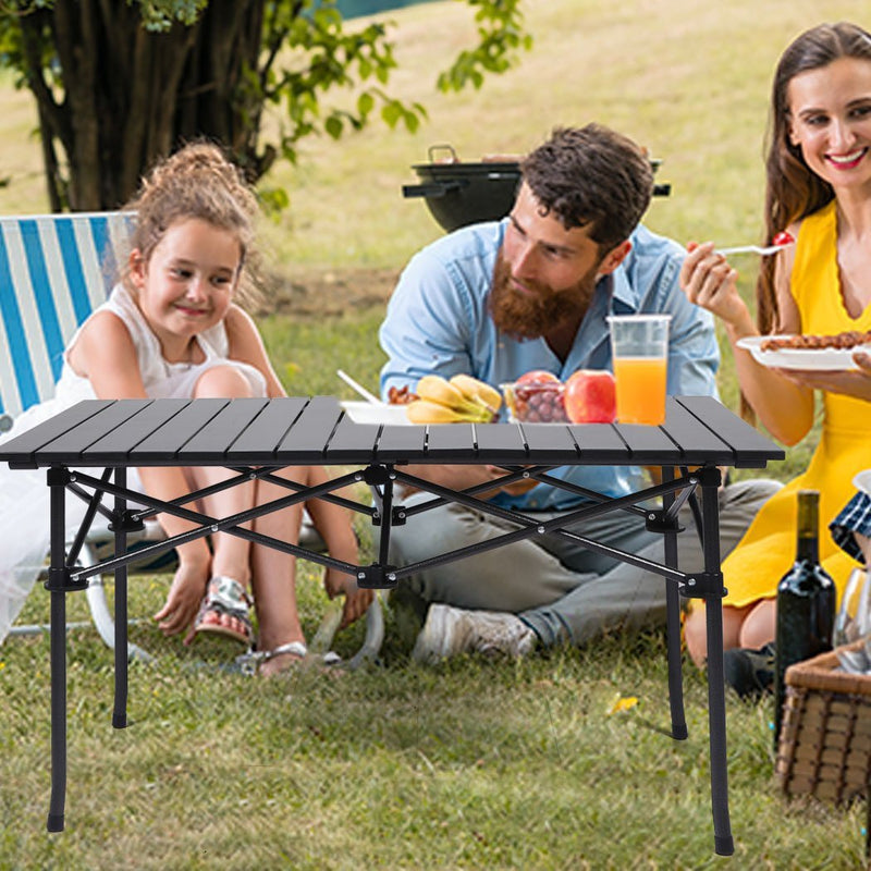 Levede Folding Camping Table Portable Aluminium Outdoor Picnic Garden Black Payday Deals