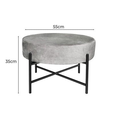 Levede Foot Stool Ottoman Footstool Velvet Accent Chair Round Dressing Vanity Payday Deals