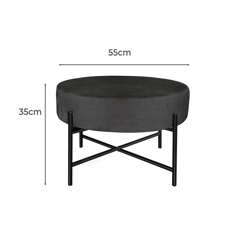 Levede Foot Stool Ottoman Footstool Velvet Accent Chair Round Dressing Vanity Payday Deals