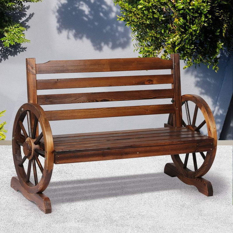 Levede Garden Bench Wooden Wagon Seat Outdoor Chair Lounge Patio Furniture Payday Deals