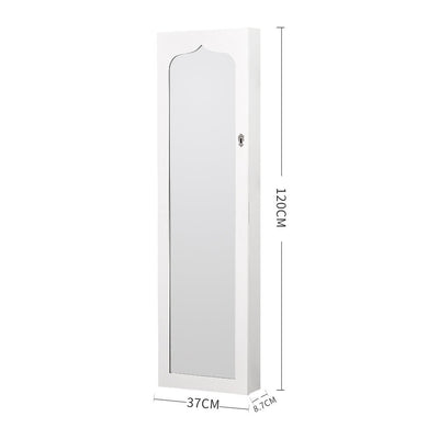 Levede Jewellery Cabinet Full Length Mirror Mirrored Organizer Box Stand White Payday Deals