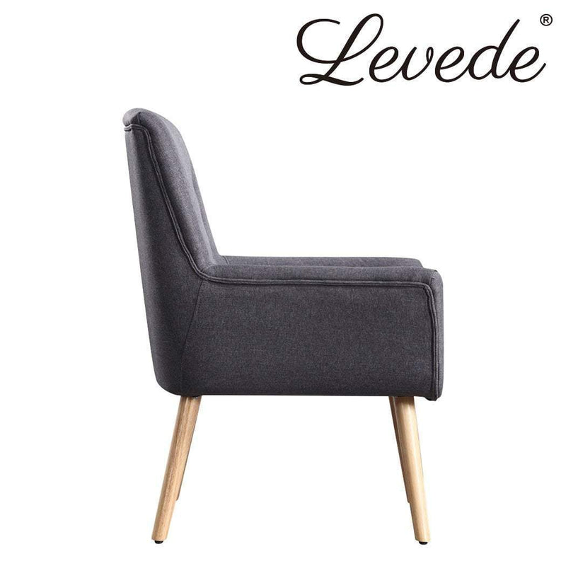 Levede Luxury Upholstered Armchair Dining Chair Single Accent Sofa Padded Fabric Payday Deals