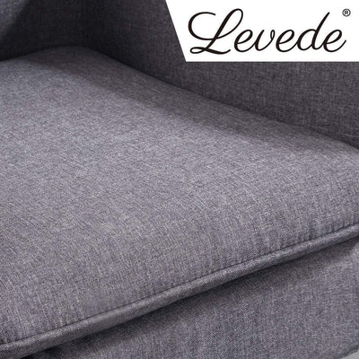 Levede Luxury Upholstered Armchair Dining Chair Single Accent Sofa Padded Fabric Payday Deals