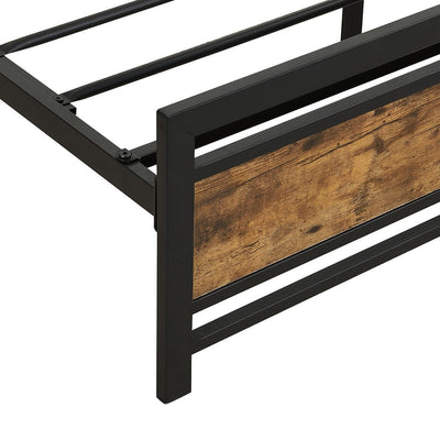 Levede Metal Bed Frame King Size Mattress Base Platform Wooden Headboard Black Payday Deals