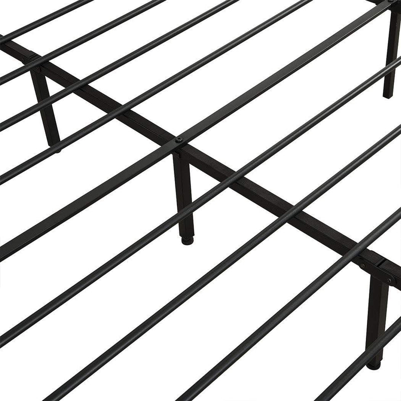 Levede Metal Bed Frame Queen Size Mattress Base Platform Wooden Headboard Black Payday Deals