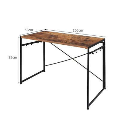 Levede Office Desk Computer Work Student Study Metal Foldable Home Table Oak Payday Deals