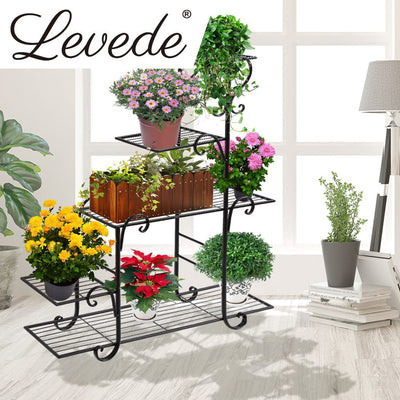 Levede Outdoor Indoor Plant Stand Metal Flower Pot Garden Corner Shelf Stands Payday Deals