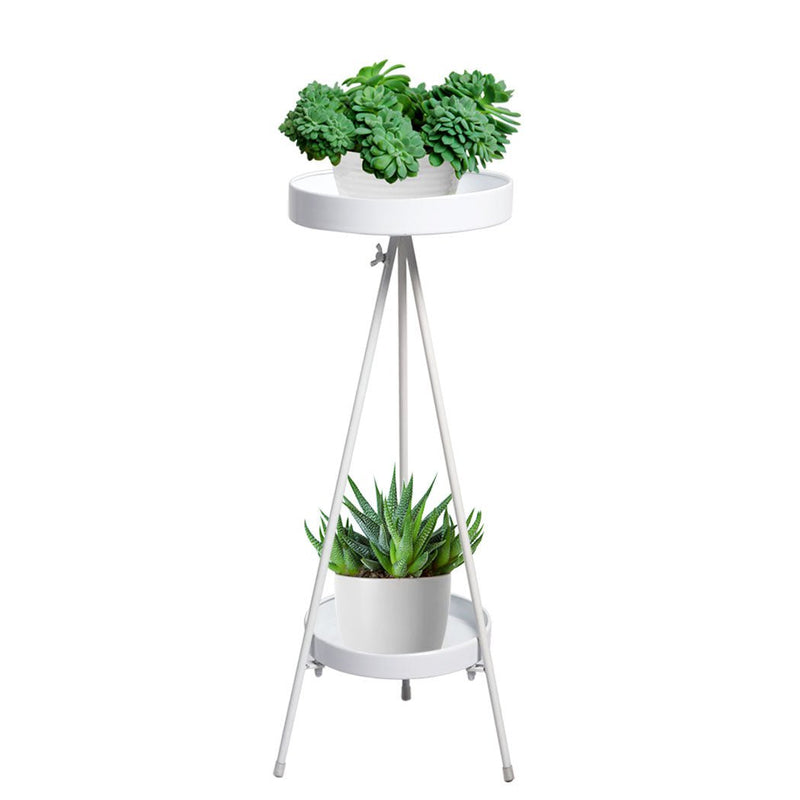 Levede Plant Stand 2 Tiers Outdoor Indoor Metal Flower Pots Rack Garden Black Payday Deals