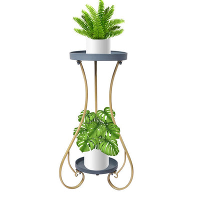 Levede Plant Stand 2 Tiers Outdoor Indoor Metal Flower Pots Rack Garden Shelf