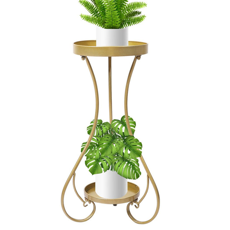 Levede Plant Stand 2 Tiers Outdoor Indoor Metal Flower Pots Rack Garden Shelf Payday Deals