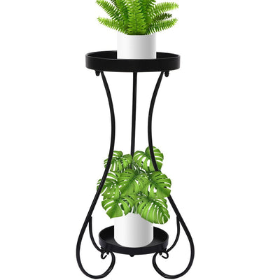 Levede Plant Stand 2 Tiers Outdoor Indoor Metal Flower Pots Rack Garden Shelf