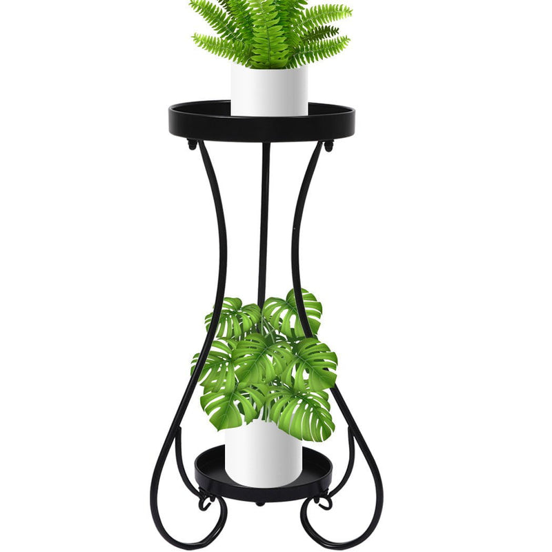 Levede Plant Stand 2 Tiers Outdoor Indoor Metal Flower Pots Rack Garden Shelf Payday Deals