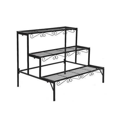 Levede Plant Stand 3 Tier Rectangle Metal Flower Pot Planter Corner Shelf Black Payday Deals