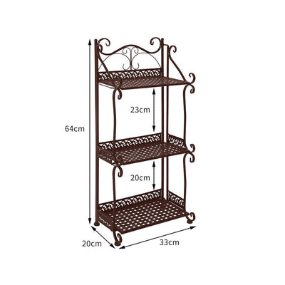 Levede Plant Stand 3 Tiers Outdoor Indoor Metal Flower Pots Rack Garden Shelf Payday Deals