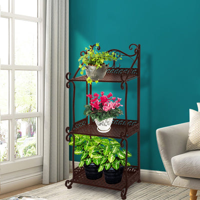 Levede Plant Stand 3 Tiers Outdoor Indoor Metal Flower Pots Rack Garden Shelf Payday Deals