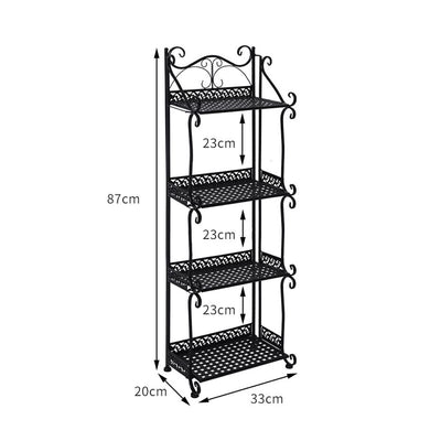 Levede Plant Stand 4 Tiers Outdoor Indoor Metal Flower Pots Rack Garden Shelf Payday Deals