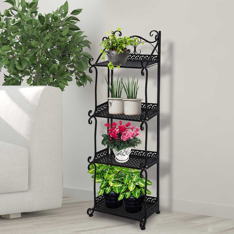 Levede Plant Stand 4 Tiers Outdoor Indoor Metal Flower Pots Rack Garden Shelf Payday Deals