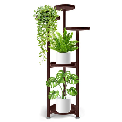 Levede Plant Stand Outdoor Indoor Flower Pots Rack Garden Shelf Black 120CM