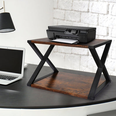 Levede Printer Stand 2 Tiers Wooden Metal Desk Office Organizer Storage Shelf Payday Deals