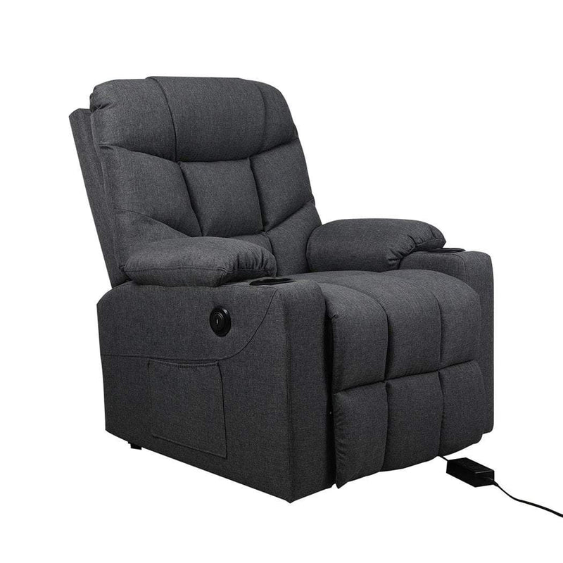 Levede Recliner Chair Electric Lift Chairs Armchair Lounge Fabric Sofa USB Charge Payday Deals