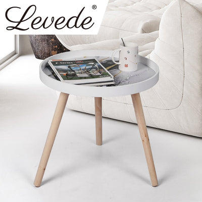Levede Side End Table Sofa Coffee Table Storage Bedside Table Plant Stand Wooden Payday Deals