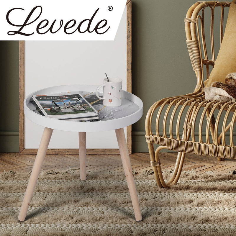 Levede Side End Table Sofa Coffee Table Storage Bedside Table Plant Stand Wooden Payday Deals