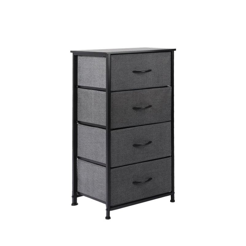 Levede Storage Cabinet Tower Chest of Drawers Dresser Tallboy 4 Drawer Dark Grey Payday Deals
