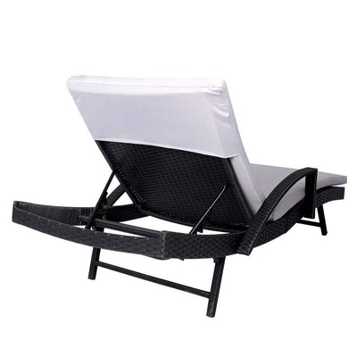 Levede Sun Lounger Wicker Lounge Outdoor Furniture Garden Patio Bed Cushion Pool Payday Deals